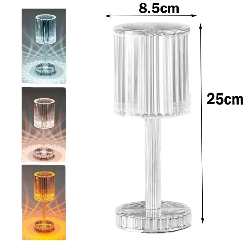 LED Night Light Crystal Lamp Projection Night Light USB Charging Touch Color Changing Room Decoration Atmosphere Table Lamp