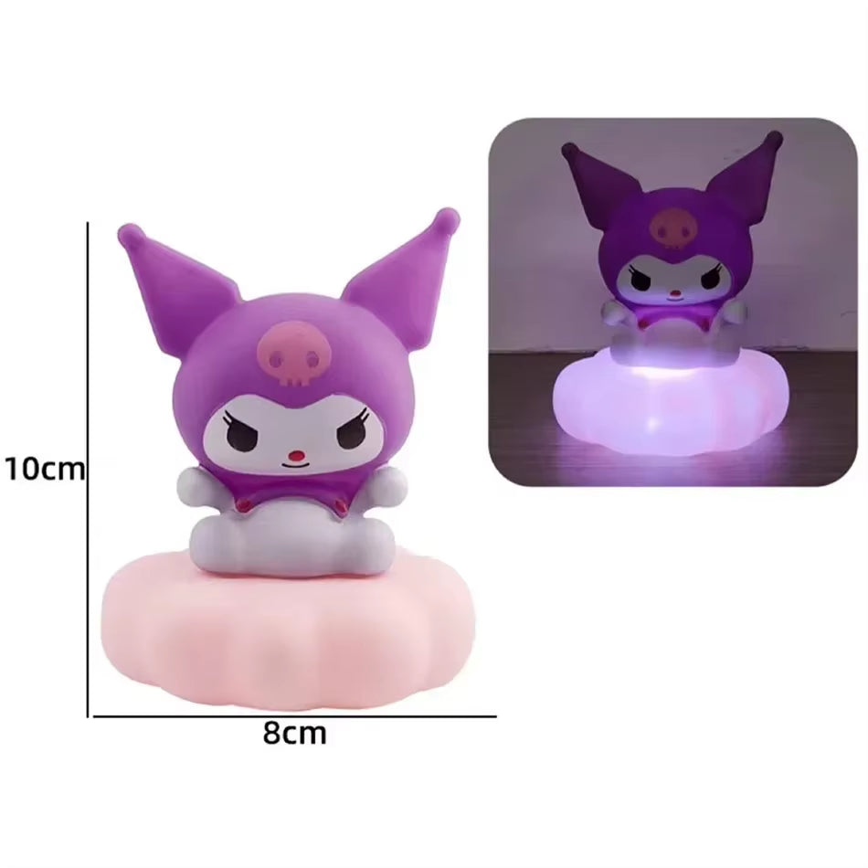 Anime Sanrio Hello Kitty Kuromi Cinnamoroll Melody Night Light Glowing Children Toy Bedside Lamp Kawaii Cute Kids Birthday Gift