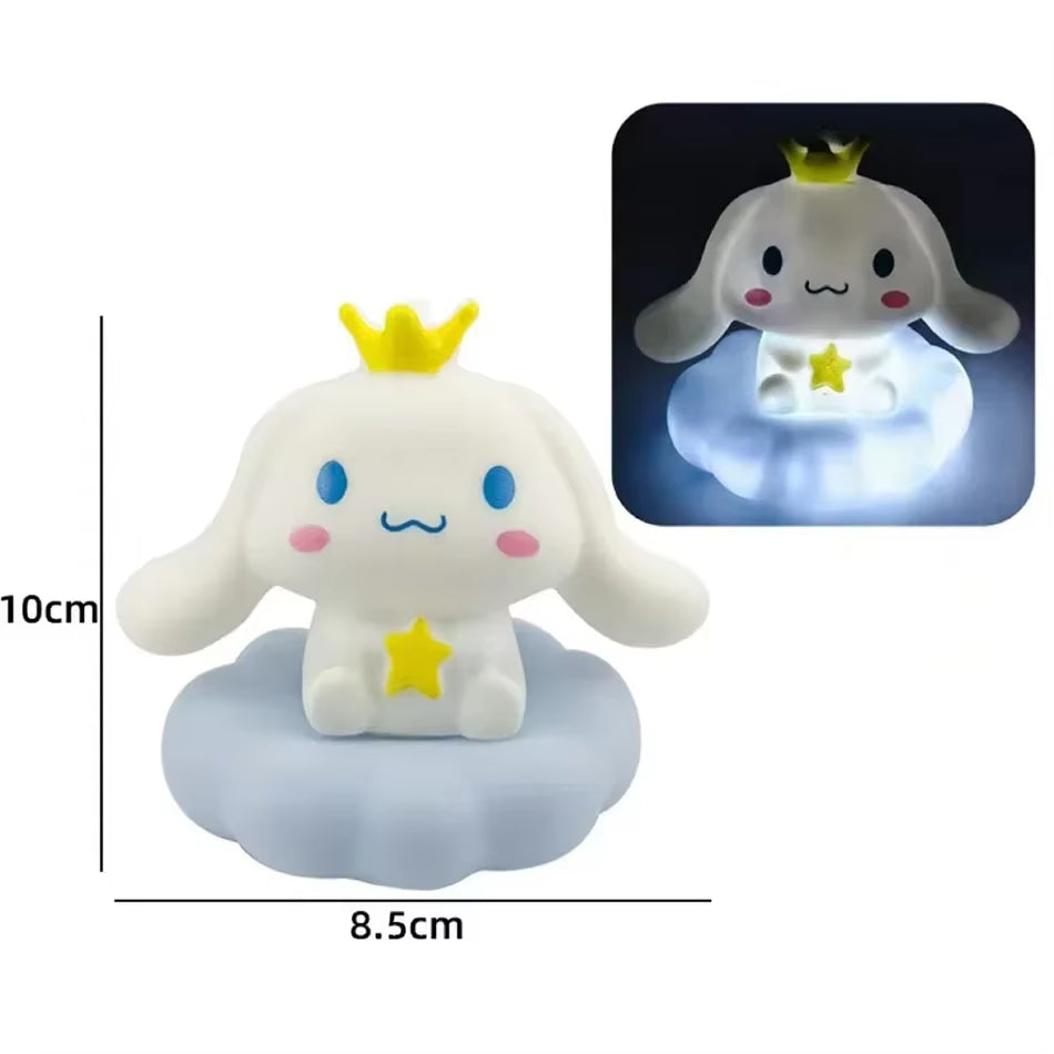 Anime Sanrio Hello Kitty Kuromi Cinnamoroll Melody Night Light Glowing Children Toy Bedside Lamp Kawaii Cute Kids Birthday Gift