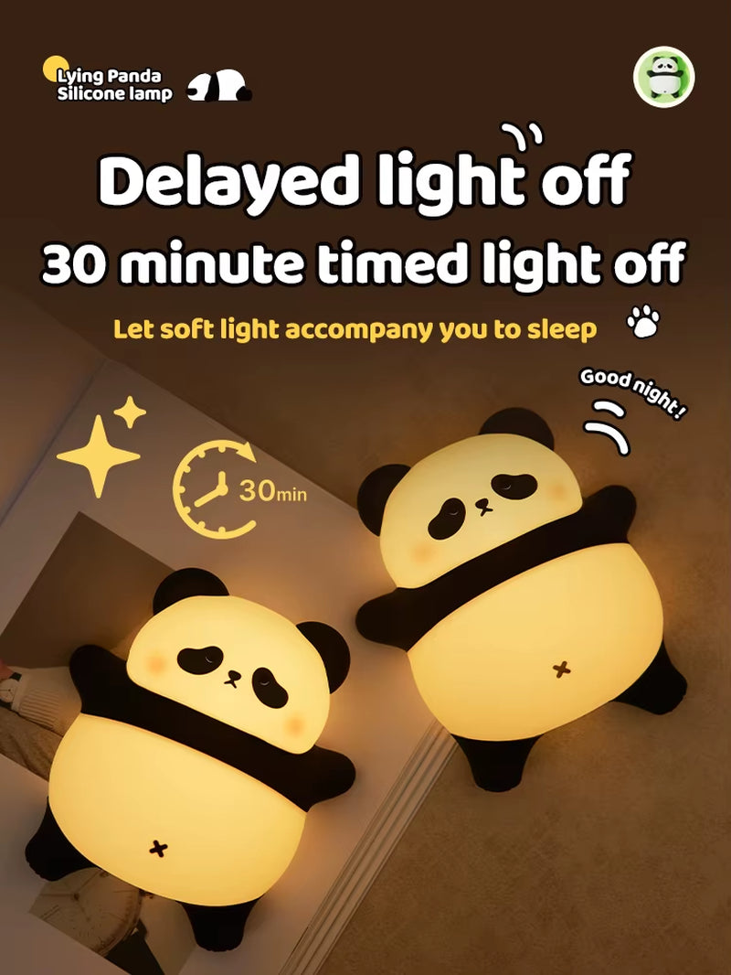 Cute Cartoon LED Night Light Touch Sensor Panda Nightlights Silicone Child Holiday Christmas Gift Bedside Lamp Room Decor