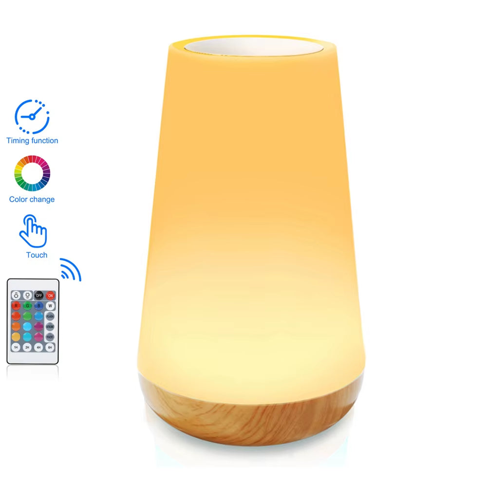 Touch Lamp LED Table Lamp Bedside Lamp RGB Table Lamp Bedroom Lamp with Touch Sensor Portable Desk Lamp RGB Light for Kids Gifts