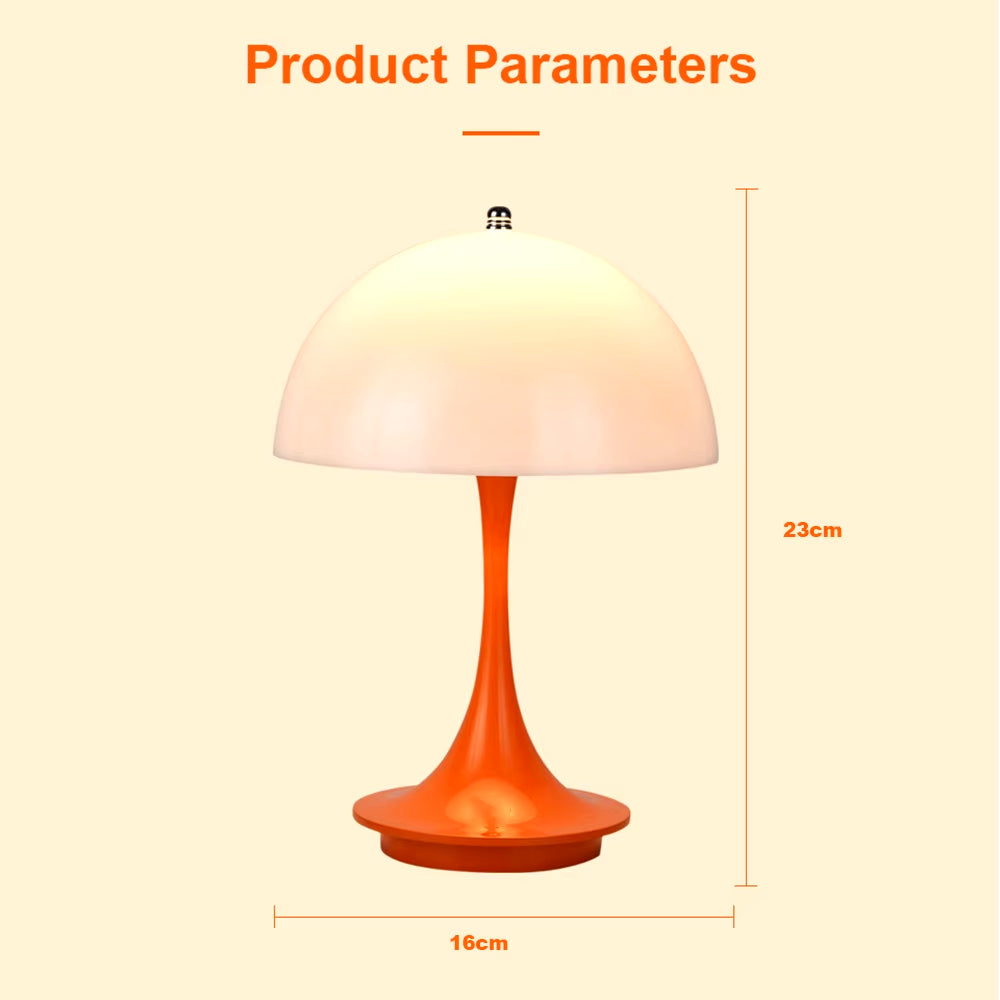 Mushroom Small Table Lamp Dimmable Rechargeable Table Lamp Bedroom Bedside Decorative Night Light