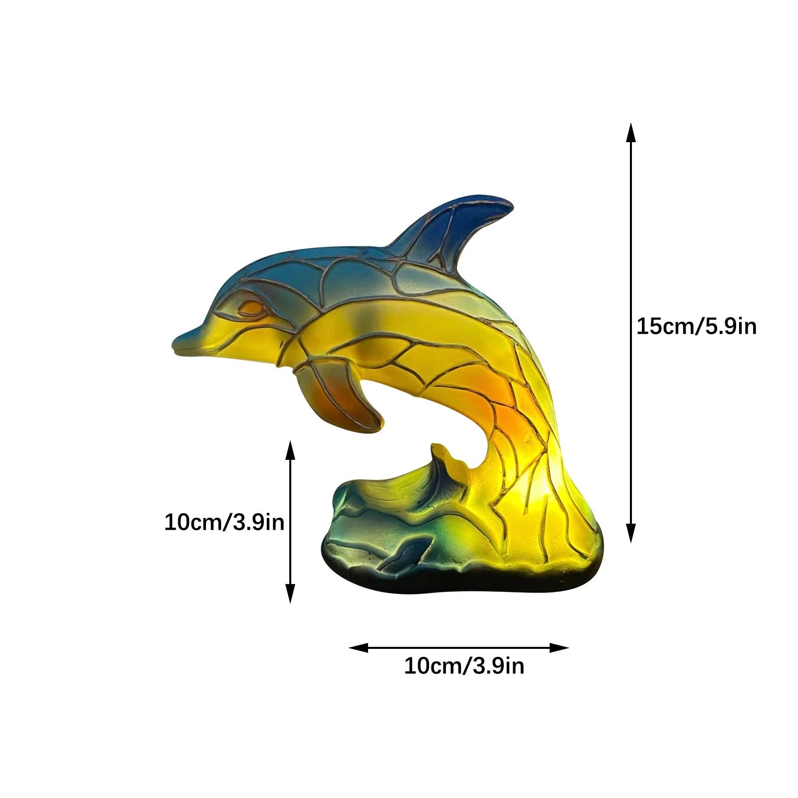 Dolphin Table Lamp Stained Glass Dolphin Table Lamp Series for Bedroom Animal Lovers Home Decoration,Animal Bedside Lamp with Night Light