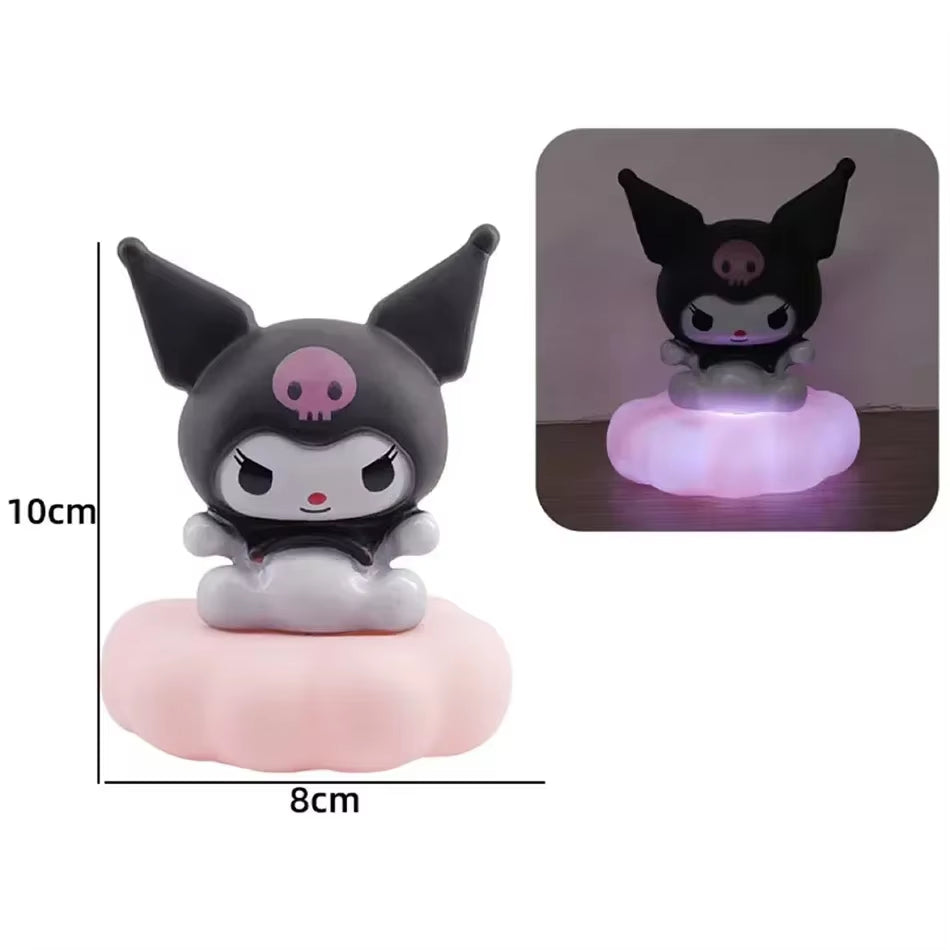 Anime Sanrio Hello Kitty Kuromi Cinnamoroll Melody Night Light Glowing Children Toy Bedside Lamp Kawaii Cute Kids Birthday Gift