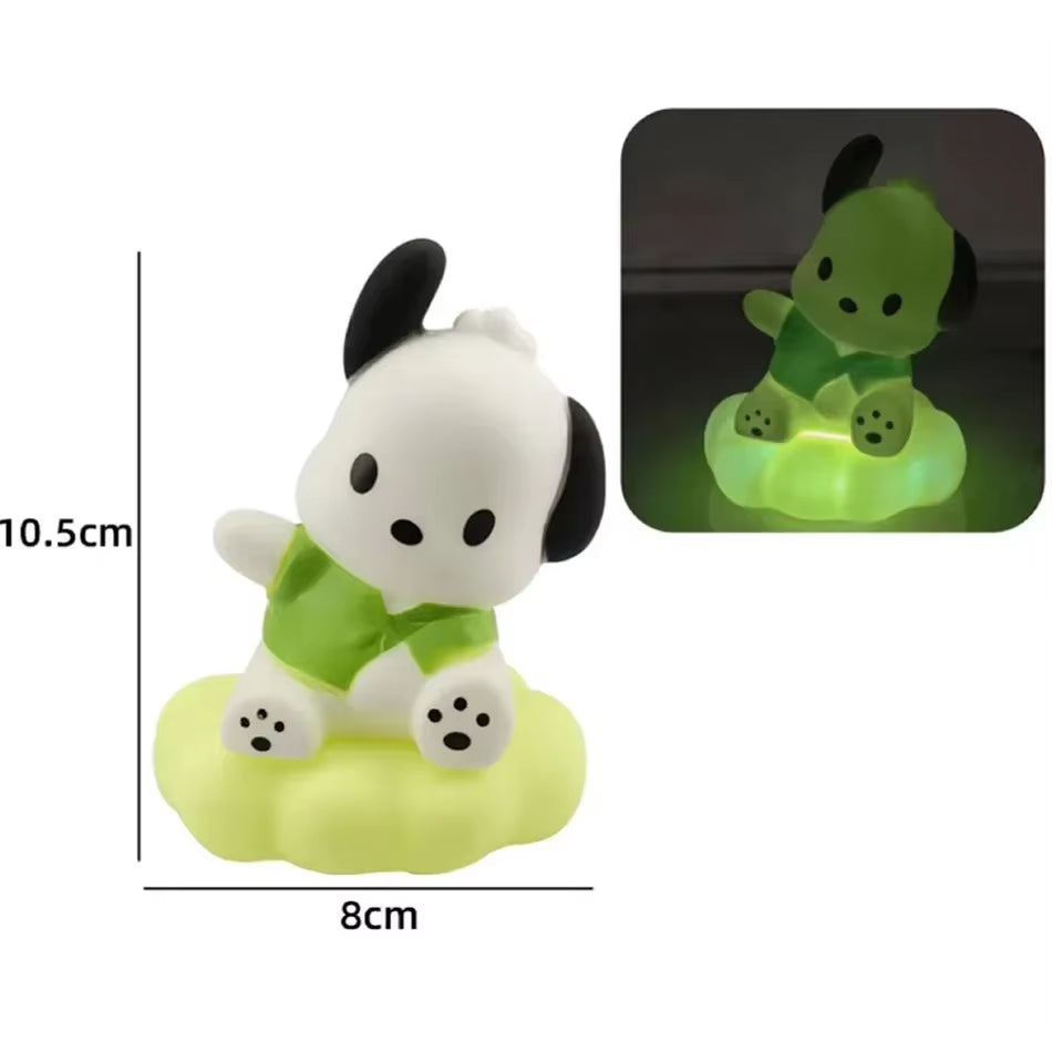 Anime Sanrio Hello Kitty Kuromi Cinnamoroll Melody Night Light Glowing Children Toy Bedside Lamp Kawaii Cute Kids Birthday Gift