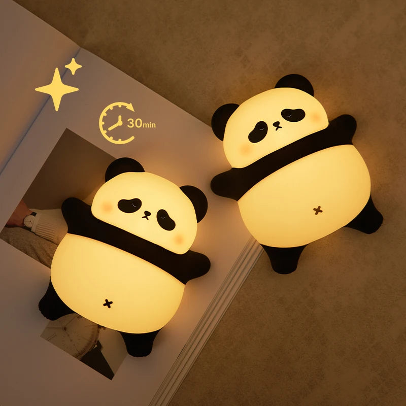 Cute Cartoon LED Night Light Touch Sensor Panda Nightlights Silicone Child Holiday Christmas Gift Bedside Lamp Room Decor